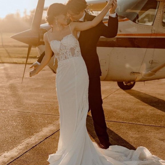 AW ANIAS WEDDING DRESS Bridal Gown Bride Size 16 - Picture 8 of 16